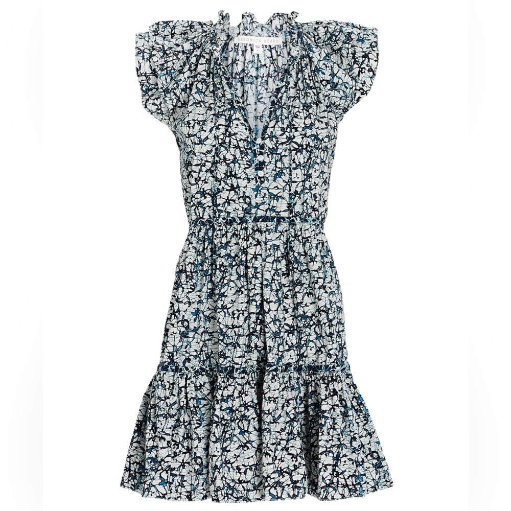 Veronica Beard NWT Zee Batik Print Tiered Dress